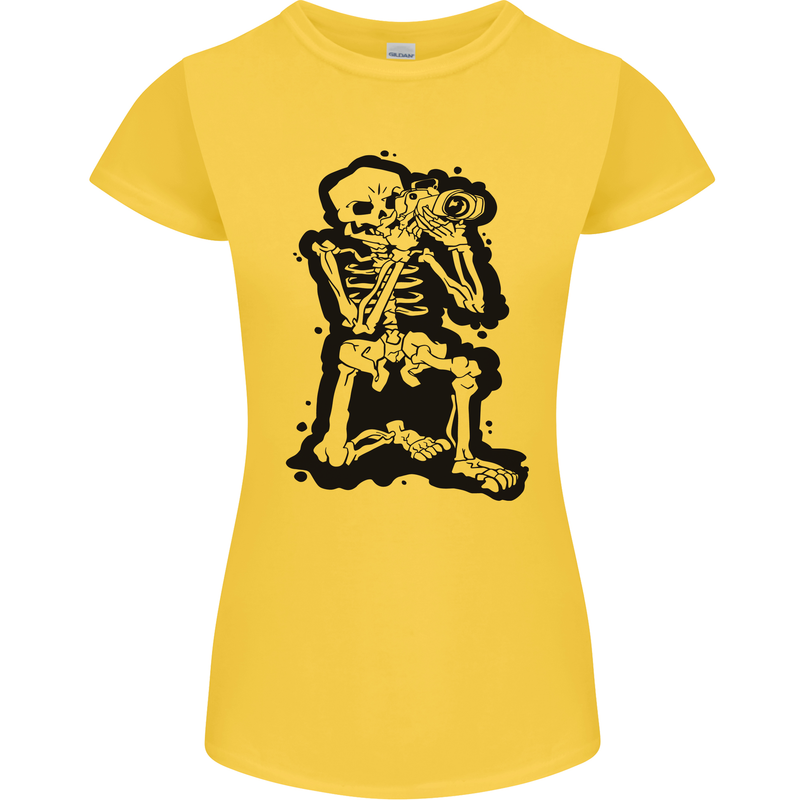 A Skeleton Photographer Photography Womens Petite Cut T-Shirt Yellow