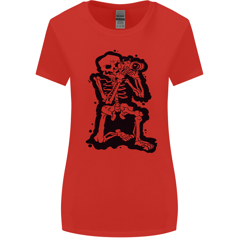 A Skeleton Photographer Photography Womens Wider Cut T-Shirt Red