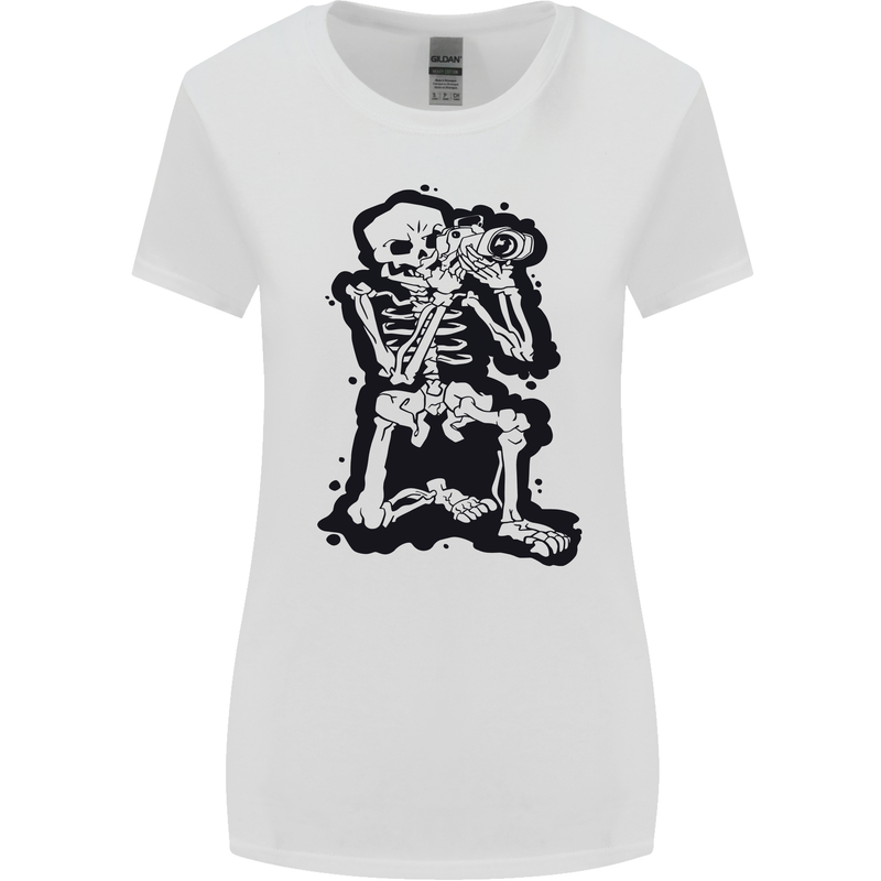 A Skeleton Photographer Photography Womens Wider Cut T-Shirt White