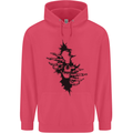 A Skull From a Ripped Shirt Gothic Goth Biker Childrens Kids Hoodie Heliconia