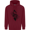 A Skull From a Ripped Shirt Gothic Goth Biker Childrens Kids Hoodie Maroon