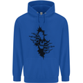 A Skull From a Ripped Shirt Gothic Goth Biker Childrens Kids Hoodie Royal Blue