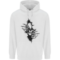 A Skull From a Ripped Shirt Gothic Goth Biker Childrens Kids Hoodie White