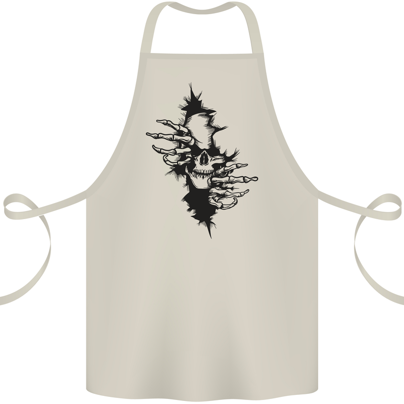 A Skull From a Ripped Shirt Gothic Goth Biker Cotton Apron 100% Organic Natural