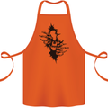 A Skull From a Ripped Shirt Gothic Goth Biker Cotton Apron 100% Organic Orange