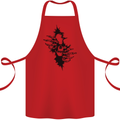 A Skull From a Ripped Shirt Gothic Goth Biker Cotton Apron 100% Organic Red