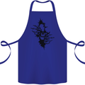 A Skull From a Ripped Shirt Gothic Goth Biker Cotton Apron 100% Organic Royal Blue