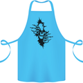 A Skull From a Ripped Shirt Gothic Goth Biker Cotton Apron 100% Organic Turquoise