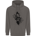 A Skull From a Ripped Shirt Gothic Goth Biker Mens 80% Cotton Hoodie Charcoal