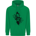 A Skull From a Ripped Shirt Gothic Goth Biker Mens 80% Cotton Hoodie Irish Green