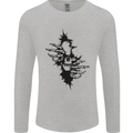 A Skull From a Ripped Shirt Gothic Goth Biker Mens Long Sleeve T-Shirt Sports Grey