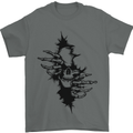 A Skull From a Ripped Shirt Gothic Goth Biker Mens T-Shirt 100% Cotton Charcoal