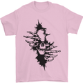 A Skull From a Ripped Shirt Gothic Goth Biker Mens T-Shirt 100% Cotton Light Pink
