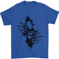 A Skull From a Ripped Shirt Gothic Goth Biker Mens T-Shirt 100% Cotton Royal Blue