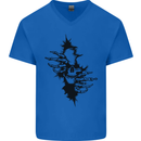 A Skull From a Ripped Shirt Gothic Goth Biker Mens V-Neck Cotton T-Shirt Royal Blue