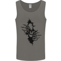 A Skull From a Ripped Shirt Gothic Goth Biker Mens Vest Tank Top Charcoal