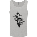 A Skull From a Ripped Shirt Gothic Goth Biker Mens Vest Tank Top Sports Grey