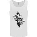 A Skull From a Ripped Shirt Gothic Goth Biker Mens Vest Tank Top White