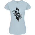 A Skull From a Ripped Shirt Gothic Goth Biker Womens Petite Cut T-Shirt Light Blue