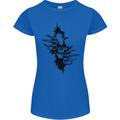 A Skull From a Ripped Shirt Gothic Goth Biker Womens Petite Cut T-Shirt Royal Blue