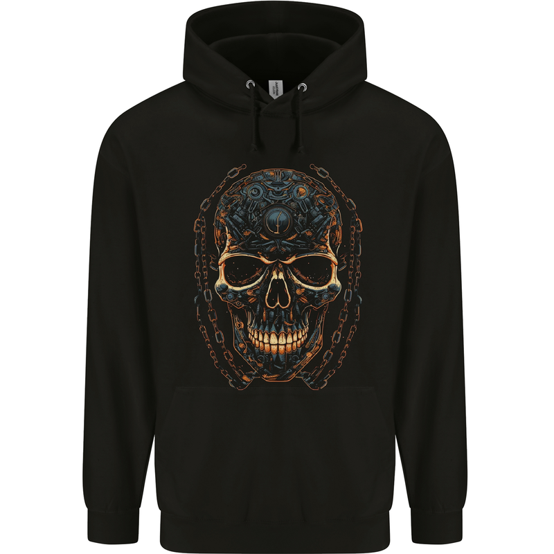 A Skull Made of Scrap Mens 80% Cotton Hoodie Black