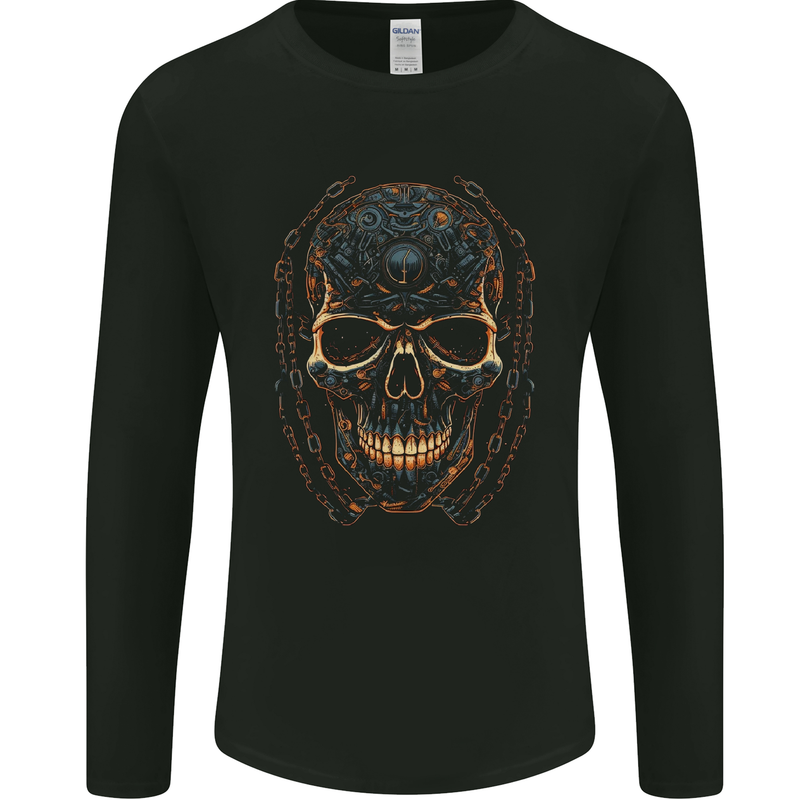 A Skull Made of Scrap Mens Long Sleeve T-Shirt Black