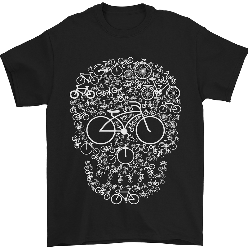 a black t - shirt with a bicycle skull on it