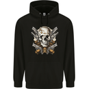 A Skull With Guns Cowboy Biker Childrens Kids Hoodie Black