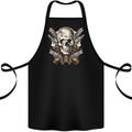 A Skull With Guns Cowboy Biker Cotton Apron 100% Organic Black