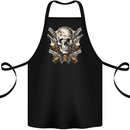 A Skull With Guns Cowboy Biker Cotton Apron 100% Organic Black