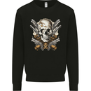 A Skull With Guns Cowboy Biker Mens Sweatshirt Jumper Black