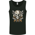A Skull With Guns Cowboy Biker Mens Vest Tank Top Black