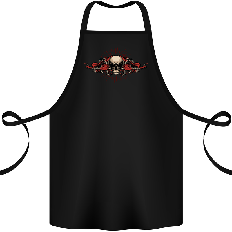 A Skull With Tentacles Cotton Apron 100% Organic Black