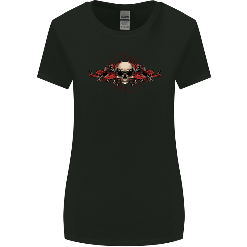 A Skull With Tentacles Womens Wider Cut T-Shirt Black