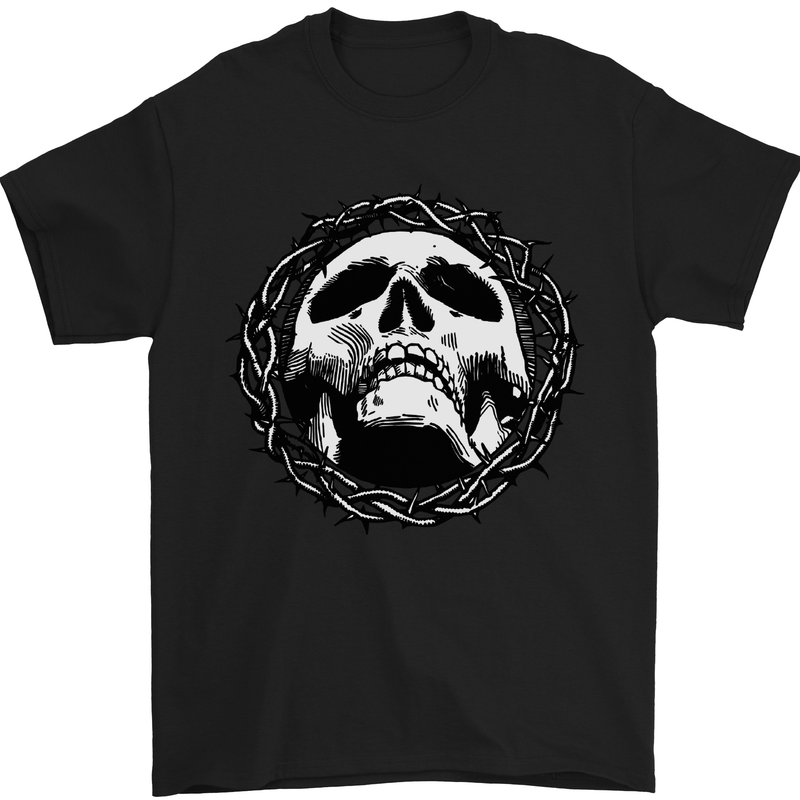 a black t - shirt with a skull in a crown