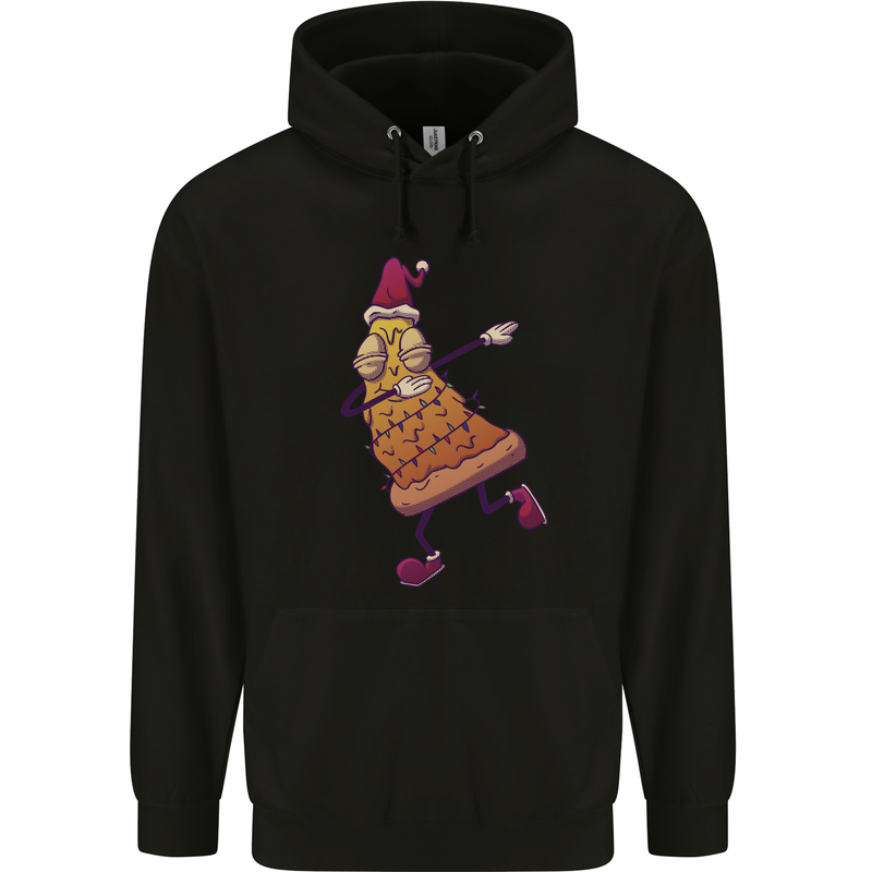A Slice of Christmas Pizza Funny Xmas Childrens Kids Hoodie Black