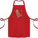 A Slice of Christmas Pizza Funny Xmas Cotton Apron 100% Organic Red