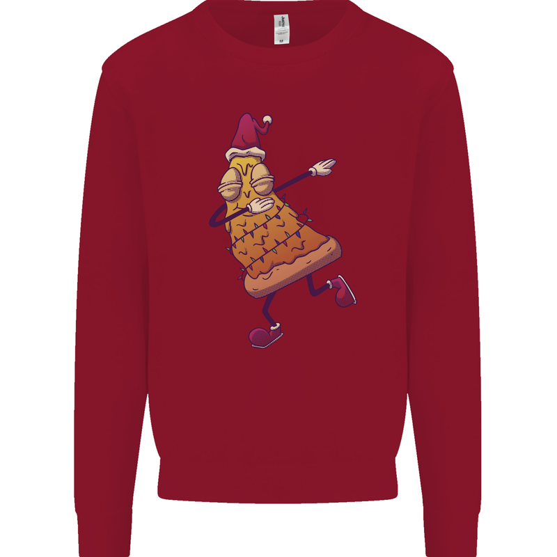 A Slice of Christmas Pizza Funny Xmas Kids Sweatshirt Jumper Red