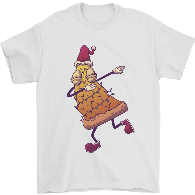 A Slice of Christmas Pizza Funny Xmas Mens T-Shirt 100% Cotton White