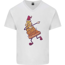 A Slice of Christmas Pizza Funny Xmas Mens V-Neck Cotton T-Shirt White