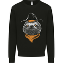 A Sloth Cowboy Kids Sweatshirt Jumper Black