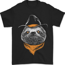 A Sloth Cowboy Mens T-Shirt 100% Cotton Black