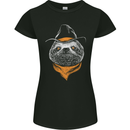 A Sloth Cowboy Womens Petite Cut T-Shirt Black