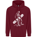 A Snowboarder Snowboarding Childrens Kids Hoodie Maroon