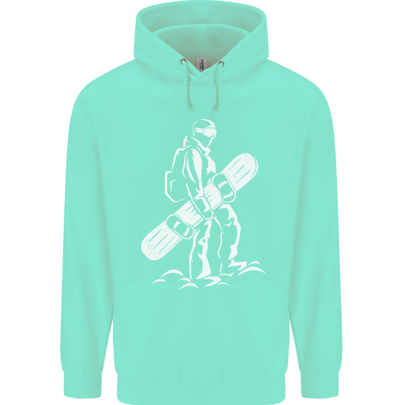 A Snowboarder Snowboarding Childrens Kids Hoodie Peppermint