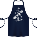 A Snowboarder Snowboarding Cotton Apron 100% Organic Navy Blue
