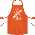 A Snowboarder Snowboarding Cotton Apron 100% Organic Orange