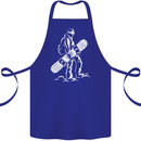 A Snowboarder Snowboarding Cotton Apron 100% Organic Royal Blue