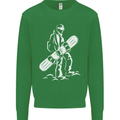 A Snowboarder Snowboarding Kids Sweatshirt Jumper Irish Green