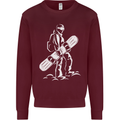 A Snowboarder Snowboarding Kids Sweatshirt Jumper Maroon